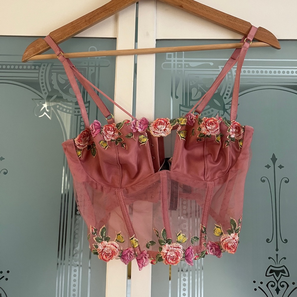 Victoria's Secret Pink Embroidered Corset - SP NWT